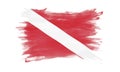 Diver Down flag brush stroke, Dive flag