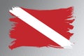 Diver Down flag brush stroke, Dive flag