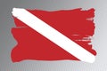 Diver Down flag brush stroke, Dive flag