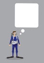 Diver with empty thinking bubble Royalty Free Stock Photo