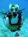 Diver enjoys a sunny dive