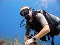 Diver enjoys a sunny dive Royalty Free Stock Photo