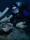 Diver and frogfish