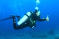 Diver - girl underwater Royalty Free Stock Photo