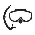 Diver glasses vector icon.Black vector icon isolated on white background diver glasses.