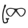 Diver glasses vector icon.Black vector icon isolated on white background diver glasses.