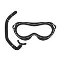 Diver glasses vector icon.Black vector icon isolated on white background diver glasses.