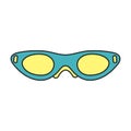 Diver glasses vector icon.Color vector icon isolated on white background diver glasses