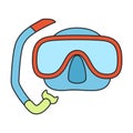 Diver glasses vector icon.Color vector icon isolated on white background diver glasses