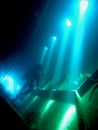 Diver inside of Giannis D wreck, Royalty Free Stock Photo