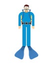 Diver isolated. frogman vector illustration. Underwater diver Royalty Free Stock Photo