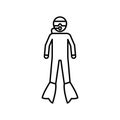 Diver Line Vector icon which can easily modify or edit
