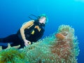 Diver meets clownfish