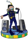 Diver with microphone