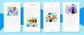 Diver mobile application banner set. Scuba divers swimming Royalty Free Stock Photo