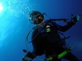 Diver at Safety Stop Royalty Free Stock Photo