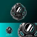 Diver scuba helmet mascot sport esport logo template