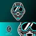 Diver scuba helmet mascot sport gaming esport logo template