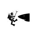 Diver shark danger icon. Element of diving icon for mobile concept and web apps. Pictogram Diver shark danger icon can be used for