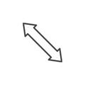 Divergent arrows line icon