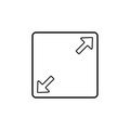 divergent arrows in a square icon. Element of simple icon for websites, web design, mobile app, info graphics. Thin line icon for