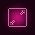 divergent arrows in a square neon icon. Elements of web set. Simple icon for websites, web design, mobile app, info graphics