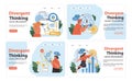 Divergent Thinking set. Flat vector illustration