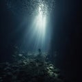 Divers are on cliffs and sea troughs adventuring on the seabed