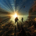 Divers are on cliffs and sea troughs adventuring on the seabed