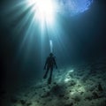 Divers are on cliffs and sea troughs adventuring on the seabed