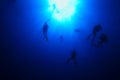 Divers descending