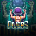 Divers esport mascot logo design Royalty Free Stock Photo