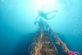 Divers and Marine shipwreck Royalty Free Stock Photo