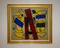 The Divers, Red and Black, by French artist Fernand Leger on display in the Dallas Museum of Art. Royalty Free Stock Photo