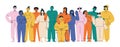 Diverse abstract characters, group portrait. Inclusive society, social community, diversity and equality concept. Multi Royalty Free Stock Photo