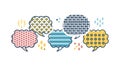 Diverse Abstract Patterned Speech Bubbles Vector Set, vector design Generative AI Royalty Free Stock Photo