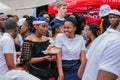 Diverse African people at a bread based street food outdoor festival