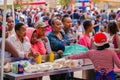 Diverse African people at a bread based street food outdoor festival