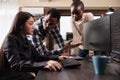 Diverse ai cloud programers talking about html script