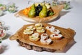 Assorted Bruschettas with Spreads on Presentation Board