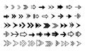 Diverse arrow collection featuring various styles and directions for navigation design and user interface elements in a modern and Royalty Free Stock Photo
