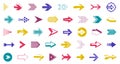 Diverse arrow cursors vector set, different shapes styles and concepts arrows single color monochrome graphic design elements for