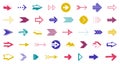 Diverse arrow cursors vector set, different shapes styles and concepts arrows single color monochrome graphic design elements for Royalty Free Stock Photo