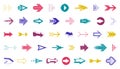 Diverse arrow cursors vector set, different shapes styles and concepts arrows single color monochrome graphic design elements for