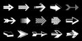 Diverse arrow cursors vector set, different shapes styles and concepts arrows single color monochrome graphic design elements for