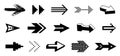 Diverse arrow cursors vector set, different shapes styles and concepts arrows single color monochrome graphic design elements for