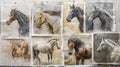 Diverse artistic horse images calendar pages showcase creative variety and style