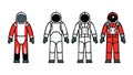Diverse Astronaut Suits Space Exploration Team Uniforms, vector design Generative AI Royalty Free Stock Photo