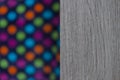 Diverse background. Two different parts. Wooden or textile, focus or unfocus