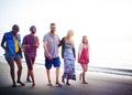 Diverse Beach Summer Friends Fun Bonding Concept Royalty Free Stock Photo